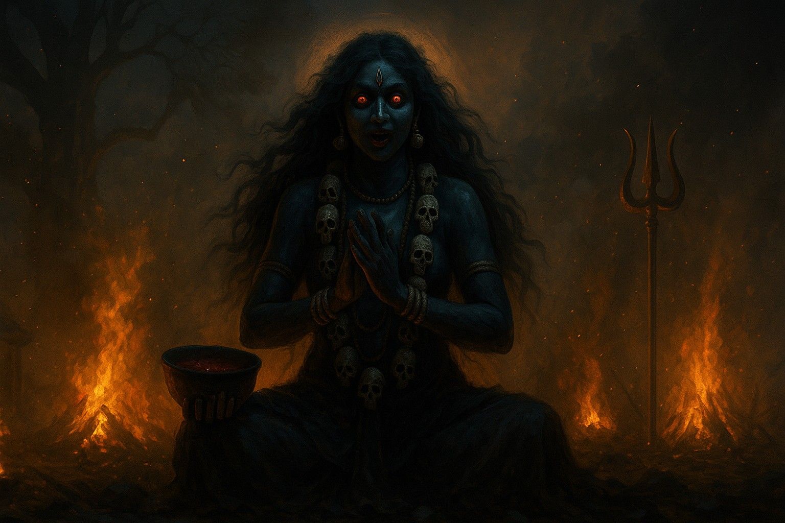 श्मशान काली शाबर मंत्र: शत्रु-प्रेत नाशक, सिद्ध ताली साधना !