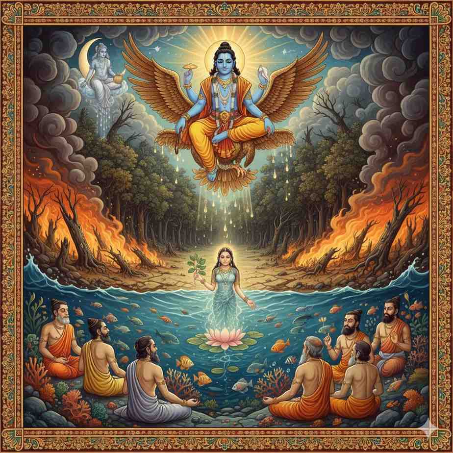 विष्णु पुराण अध्याय 14: प्रचेताओं की तपस्या और विष्णु दर्शन (हिंदी अनुवाद)!