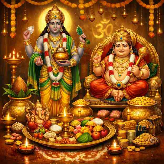 धनतेरस पूजा विधि: भगवान धन्वंतरि एवं कुबेर पूजन की शास्त्रसम्मत विधि