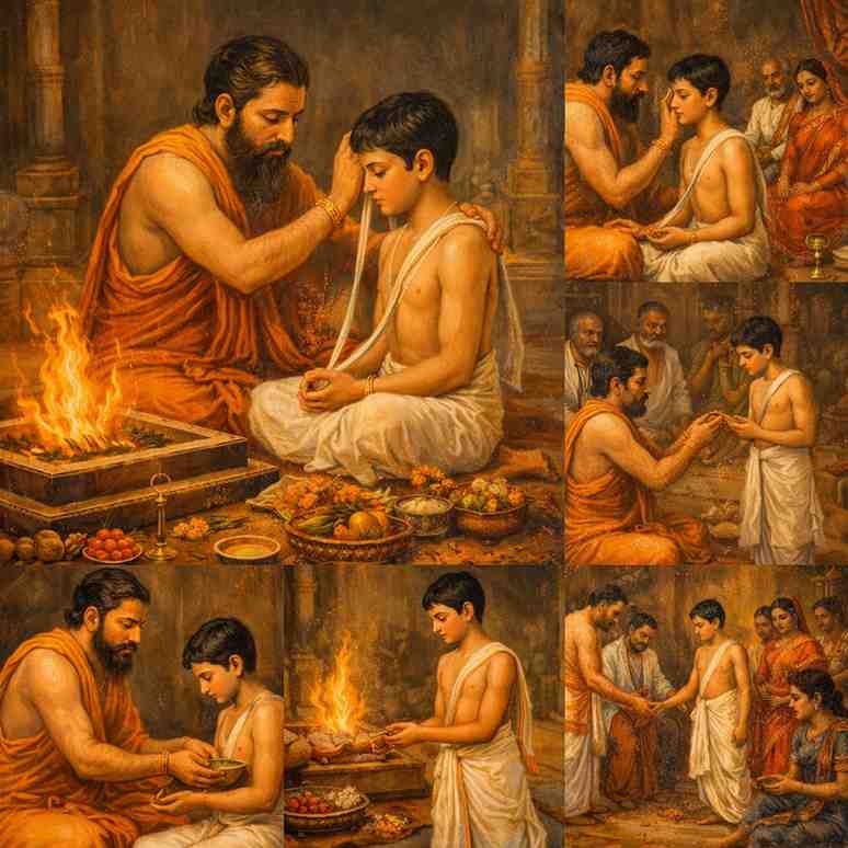 उपनयन संस्कार पूजा विधि: यज्ञोपवीत (जनेऊ) संस्कार की शास्त्रसम्मत विधि एवं गायत्री दीक्षा