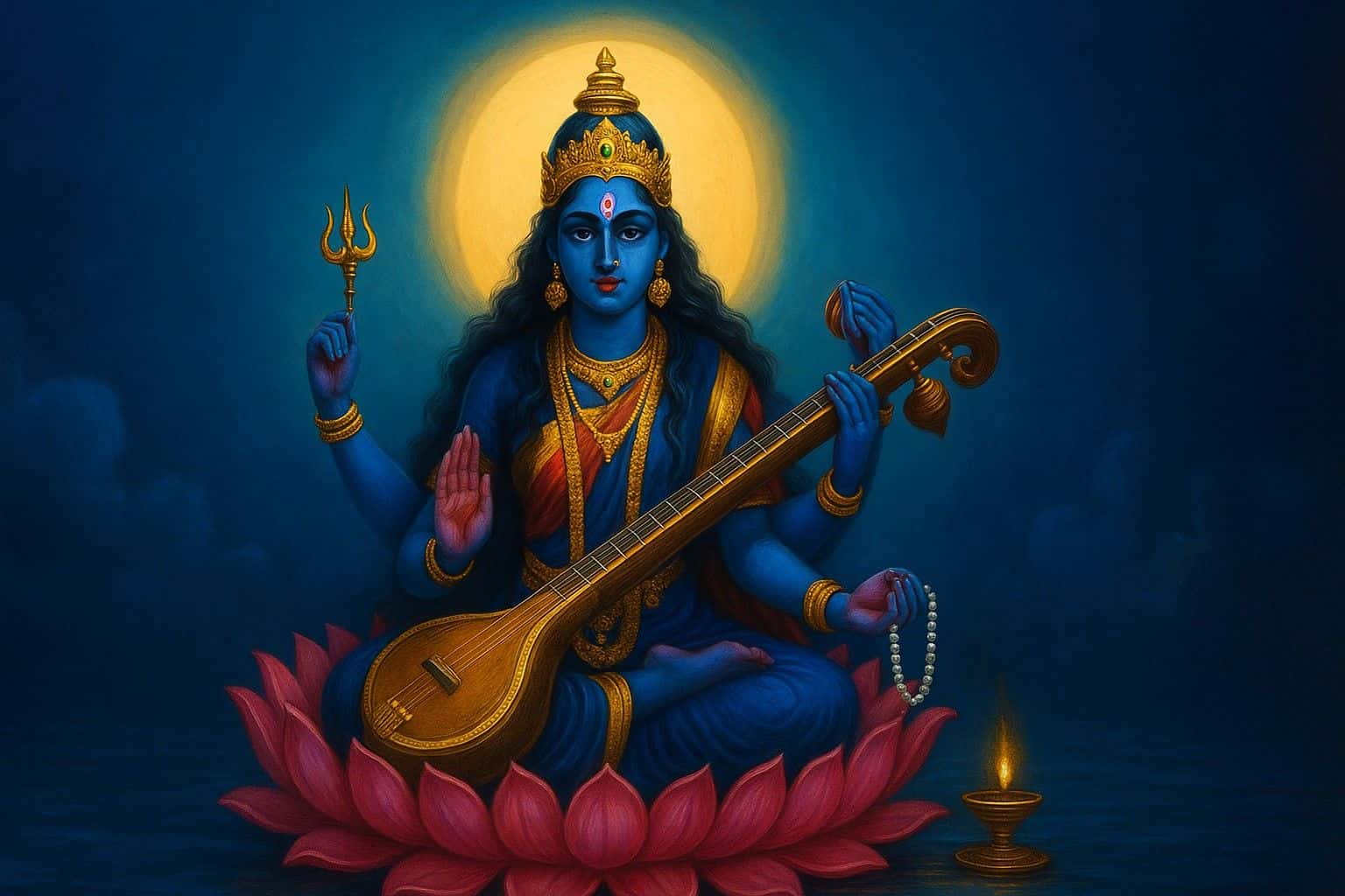 नील सरस्वती मंत्र: वाणी सिद्धि और तीव्र बुद्धि का दुर्लभ उपाय !