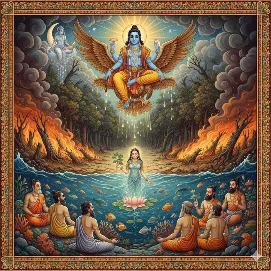 विष्णु पुराण अध्याय 14: प्रचेताओं की तपस्या और विष्णु दर्शन (हिंदी अनुवाद)!