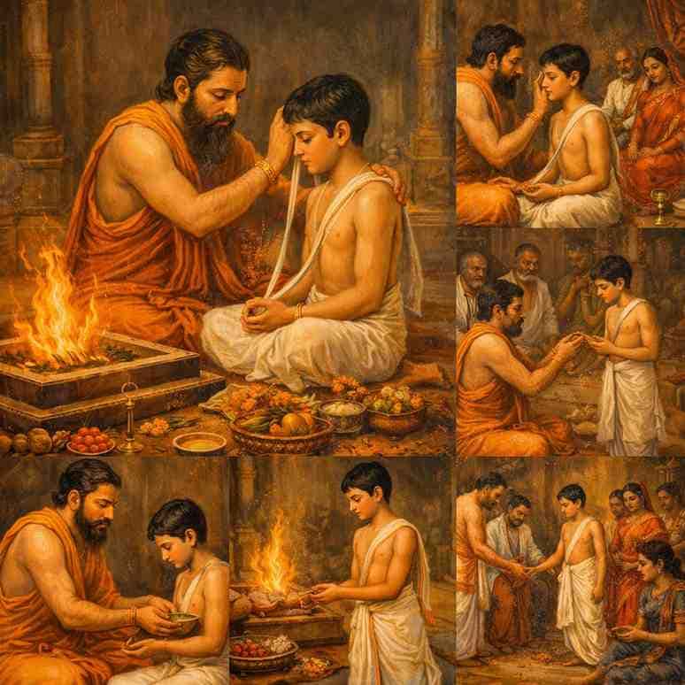 उपनयन संस्कार पूजा विधि: यज्ञोपवीत (जनेऊ) संस्कार की शास्त्रसम्मत विधि एवं गायत्री दीक्षा