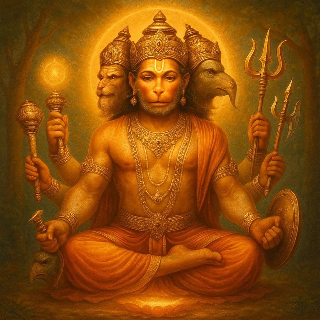 पंचमुखी हनुमान कवच मंत्र:शत्रु नाश और अचूक रक्षा की तांत्रिक विधि!