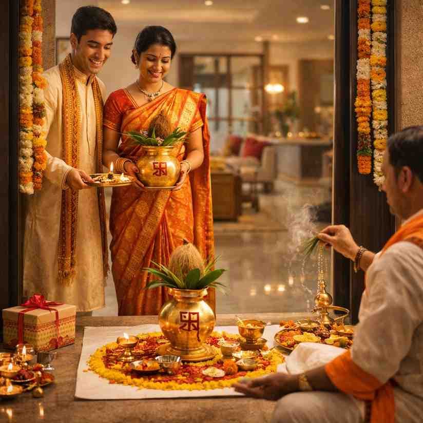 गृह प्रवेश पूजा विधि: नव-निर्मित भवन में कलश स्थापना एवं वास्तु पूजन की शास्त्रसम्मत विधि