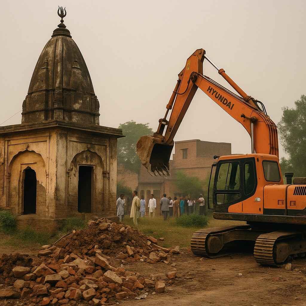 पाकिस्तान के भलवाल में हिन्दू मंदिर की ज़मीन पर अवैध कब्ज़े का आरोप, सियासी हलचल तेज़