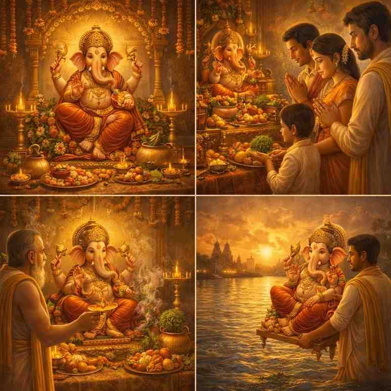 गणेश चतुर्थी पूजा विधि: श्रीगणपति स्थापना एवं दश-दिवसीय पूजन की शास्त्रसम्मत विधि