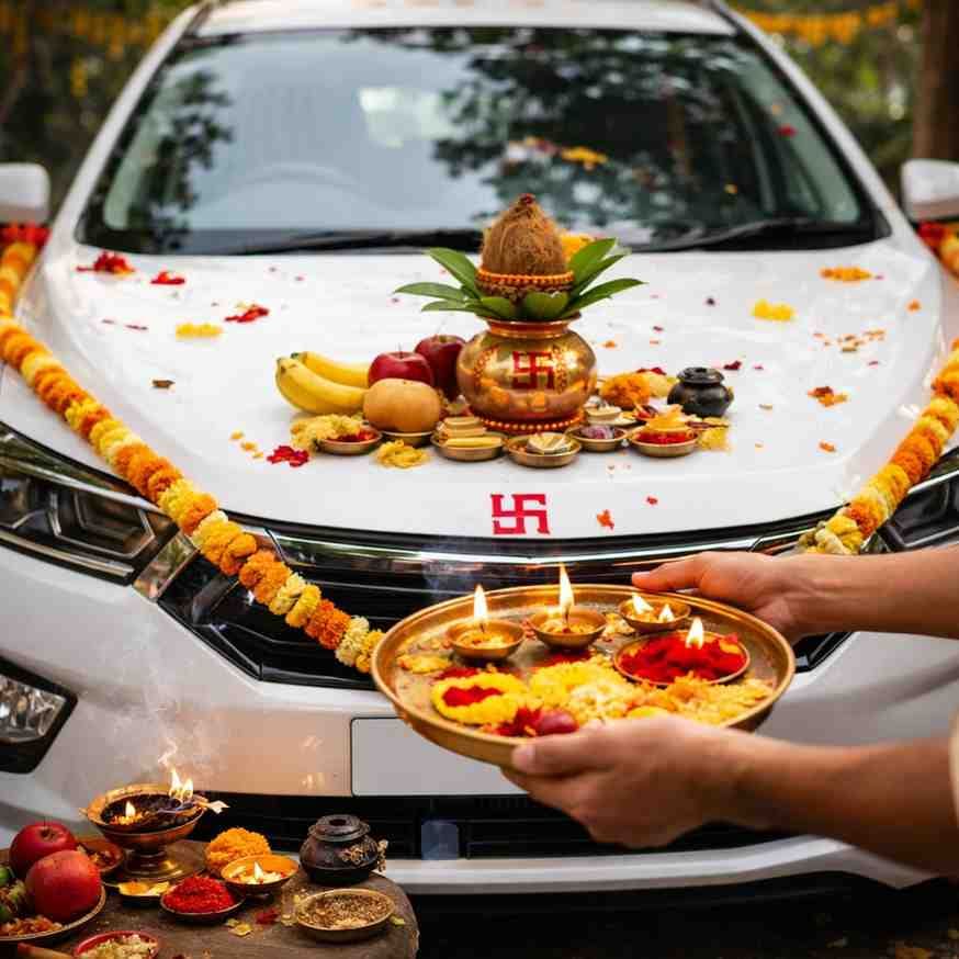 वाहन पूजा विधि: नई गाड़ी की पूजा कैसे करें — संपूर्ण सामग्री एवं मंत्र